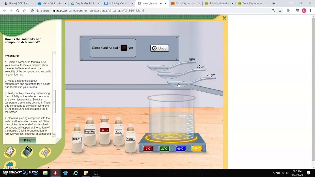 3 24 Solubility Virtual Lab Teacher Lesson Youtube