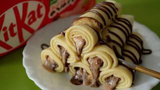 KitKat Strawberry Crepe Rolls キットカット よくばりダブル オトナの甘さ ストロベリーでクレープ巻き