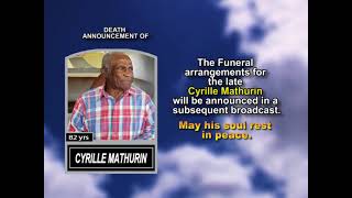 Cyrille Mathurin ~ Short Obituary