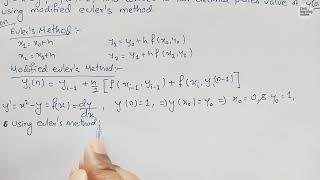 Modified Euler's method engineering mathematics || Modified Euler's method