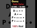 gemz daily cipher morse code 25 dec u0026 26 dec 2024 unlock today’s code u0026 rewards