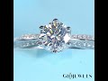 GLMR0006-Glojewels Classic Dianty White Sapphire Moissanite Round Cut Silver Ring