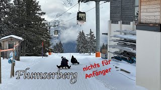 Nichts für Anfänger ist die 3 km lange Abfahrt mit dem Schlitten am Flumserberg ( Schweiz ) Vlog 118