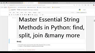 Python Class 15: Mastering String Methods – find, rfind, ljust , split, join, and More with Examples