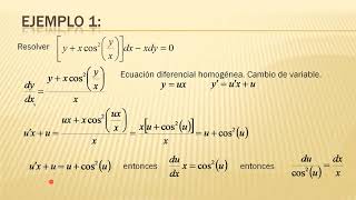 Ecuaciones diferenciales homogéneas y exactas, parte 1