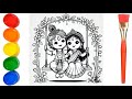 Little Krishna and Radha colouring video for kids#SR Colours Hub