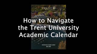 Navigating the Trent University Academic Calendar