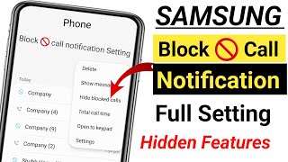 How To Hide Blocked call Notification In Samsung | Samsung Blocked Call Setting 2023
