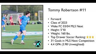 Tommy Robertson Wake FC 2022 MLS NEXT Highlights