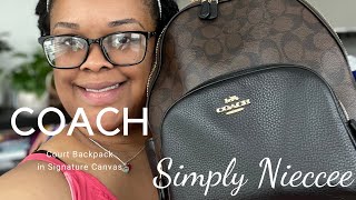 WHATS IN MY BAG? | COACH COURT SIGNATURE BACKPACK | SIMPLY NIECCEE