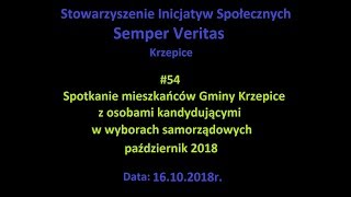 #54 Spotkanie mieszkańców Gminy Krzepice z osobami kandydującymi w wyborach samorządowych 2018r