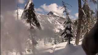 Skiing Lower Trees of Big Trees in DEEP FRESH POW at Alpental