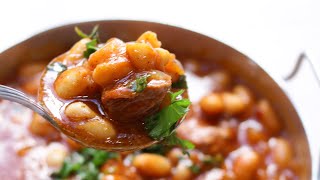 White bean stew with meat | Fasolia with Meat