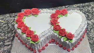 Two Heart Shape Cake Design/Heart Shape Cake/Two Layer Heart Cake Design/Birthday Cake/Heart Cake