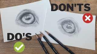 DO's and DON'TS for Drawing a Realistic Dog Eye in Graphite
