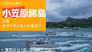 父島　おがさわら丸のお見送りの様子2021/1/2：Ogasawara(小笠原諸島）Japan's World Heritage Site