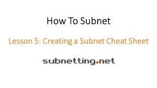 How to Subnet - Lesson 5