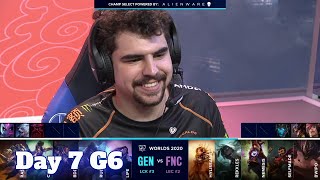 GEN vs FNC | Day 7 Group C S10 LoL Worlds 2020 | Fnatic vs Gen.G - Groups full game