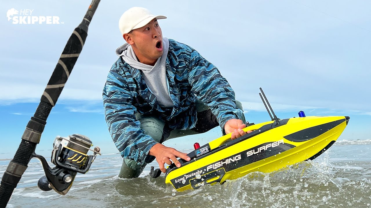 Is This Cheating Surf Fishing W Remote Control Boat Youtube
