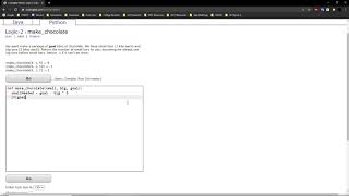 Logic-2 (make_chocolate) Python Tutorial || Codingbat.com