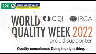 TGI Group  World Quality Week TGI Executive Director -  Farouk Gumel