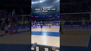 VNL 2023|Japan's🇯🇵 first victory over Brazil #shorts #volleyballmatch #vnl2023