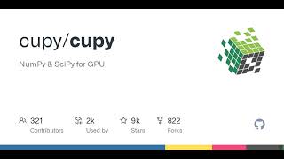 GitHub - cupy/cupy: NumPy & SciPy for GPU