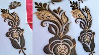 نقش حناء خليجي اماراتي جديد فيديو تعليمي خطوه بخطوه/easy Arabic floral mehndi design