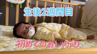 【生後２週間】初めてのおしゃぶり…のはずが？【新生児】