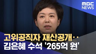 고위공직자 재산공개‥김은혜 수석 '265억 원' (2022.11.25/뉴스투데이/MBC)