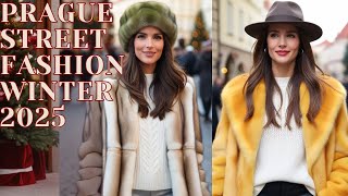 January 2025 Prague Street Fashion:  Beautiful winter outerwear on Any Budget. Winter Trends \u0026 Tips