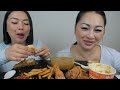 popeyes chicken mukbang *ghost peppers spicy chicken burger with cajun gravy n.e u0026 sas asmr