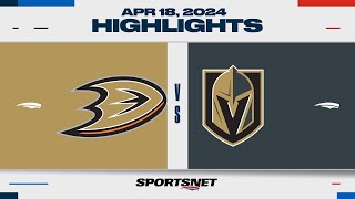 NHL Highlights | Ducks vs. Golden Knights - April 19, 2024