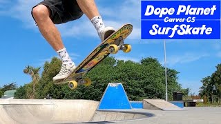 Winkowski Dope Planet SurfSkate (Carver C5 Trucks Vs Pool Coping)