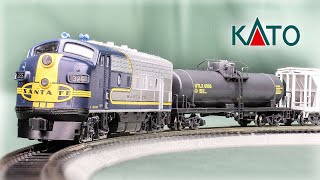 Kato N-Scale F7 Freight Electric Model Train Set Unboxing \u0026 Review