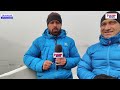 sdrf personnel in action as they break through frozen surface of dal lake