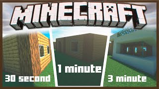 A new level of building houses in Minecraft at speed! 30 second 1 minute 3 minute build
