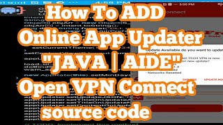 How to Add Online AppUpdater (JAVA | AIDE FULL TUTORIAL)