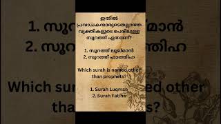 ഇതിൽ പ്രവാചകന്മാരുടേതല്ലാത്ത വ്യക്തികളുടെ പേരിലുള്ള സൂറത്ത് ഏതാണ് @QuranEnlightened#viral #quran