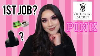 MY EXPERIENCE WORKING AT VICTORIA’S SECRET PINK! (pay, free stuff, 1st job, storytime)