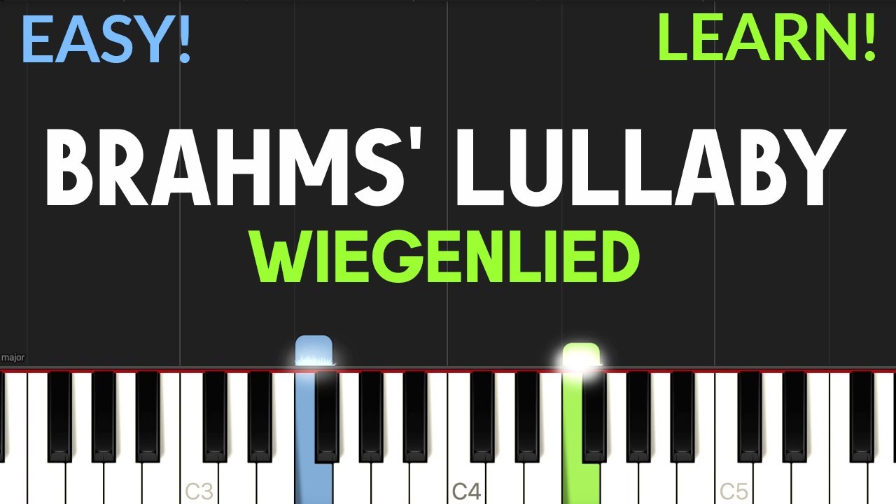 Brahms Lullaby Wiegenlied Easy Piano Tutorial Sheet Music Youtube