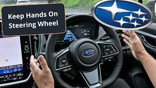 Subaru says “Keep hands on steering wheel” – What’s this?