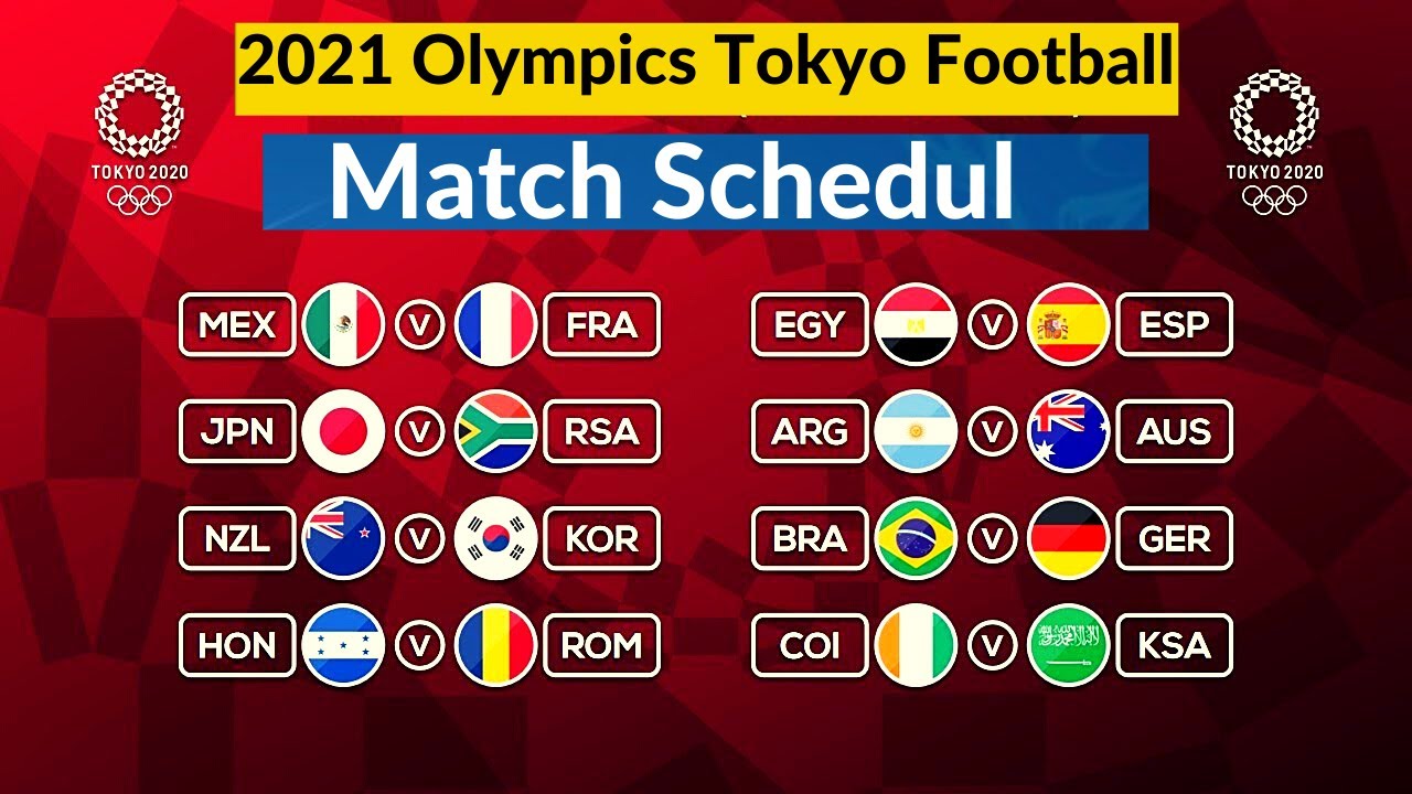 FOOTBALL MATCH SCHEDULE OLYMPICS TOKYO 2021 GROUP STAGE || FC ...