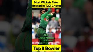 Most Wickets Taken Bowled In T20I Cricket 🤔 Top 8 Bowler 🔥 #shorts #rashidkhan #jaspritbumrah