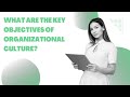 What are the Key Objectives of Organizational Culture?