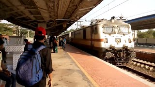 Mega Offlink LGD WAP7 hauled 16525 Kanyakumari Bangalore Island Express arrives Changanasseri