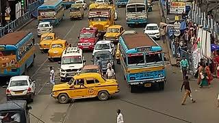 Traffic jam A J C Bose Road due to student rally.