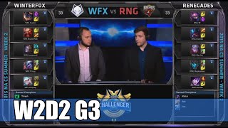 Winterfox vs Renegades | S5 NA CS Summer 2015 Week 2 Day 2 | WFX vs RNG W2D2 NACS G2