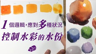 水彩怎麼控制水份|水彩控水|控水練習方法|水彩畫的水太多太少|用一個概念，可以舉一反三#水彩畫控水#水彩用具#水彩紙#簡易水彩#水彩画#畫畫#簡易水彩#水彩画#水彩控水