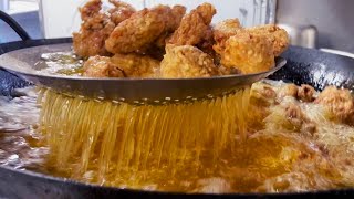 ６５個のスパイシーフライドチキン作ってみた。【中華料理店のまかない調理動画】spicy fried chicken